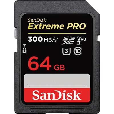Карта памяти SanDisk Extreme Pro SDXC 64GB UHS-II U3 V90 R300/W260Mb/s (SDSDXDK-064G-GN4IN)
