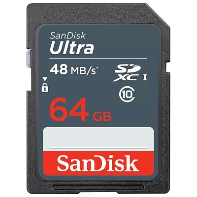 Карта памяти SanDisk Ultra SDXC 64GB UHS-I U1 R48/W10MB/s (SDSDUNB-064G-GN3IN)