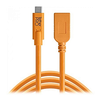 Кабель Tether Tools TetherPro USB-C to USB-A  Female Adapter 4.6m Orange (CUCA415-ORG)